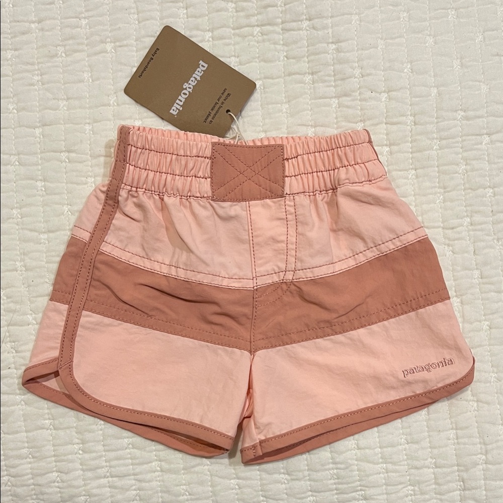 Patagonia Kids Peach and Coral Swim Trunks